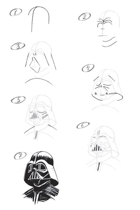 How To Draw Darth Vader With A Pencil Step By Step Drawing Tutorial