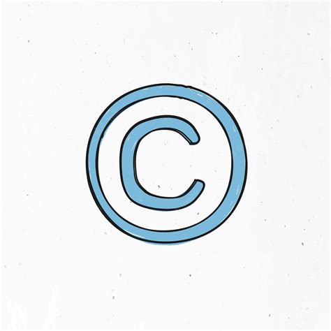 Blaue Copyright Symbol Vektorclipart Premium Vektor