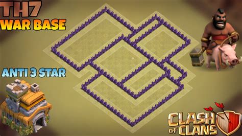 New Th7 War Base Anti 3 Star Clash Of Clans Town Hall 7 War Base Anti 3 Star Youtube