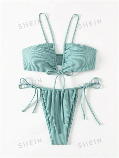 SHEIN Swim Conjunto De Bikini De Piezas Separadas Con Textura Con