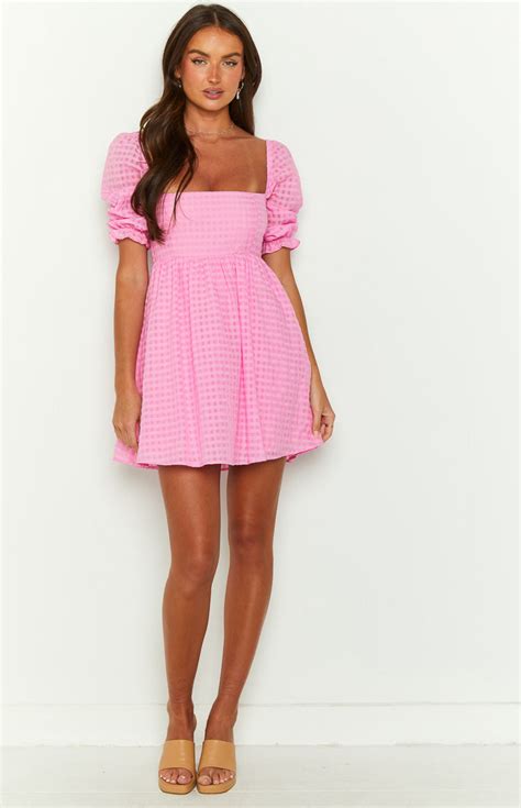 Rubi Pink Babydoll Mini Dress Beginning Boutique