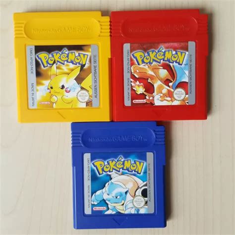 POKEMON ROTE GELBE Blaue Edition Nintendo Gameboy Spiel Auswahl Gelb