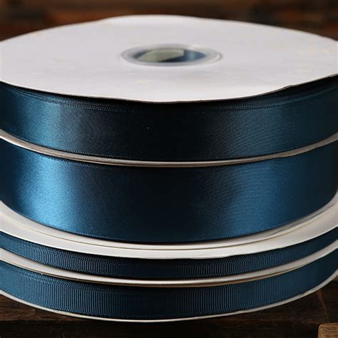 Ribbon Military Blue Double Faced Satin Or Grosgrain In Sizes