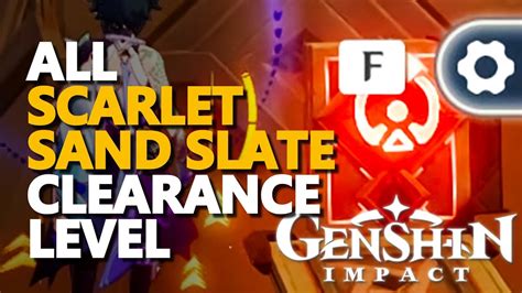 All Scarlet Sand Slate Clearance Level Genshin Impact YouTube