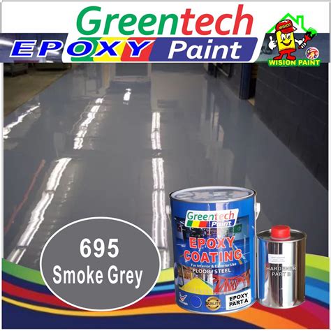 695 Smoke Grey 5l Epoxy Floor Paint Coating Greentech Epoxy 5l Cat Lantai Quality