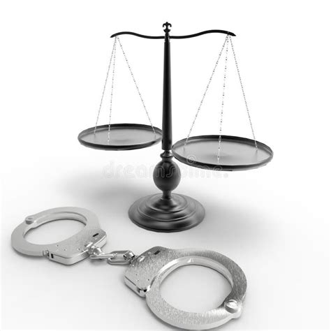 Scales Of Justice And Handcuffs Stock Illustration Illustration Of