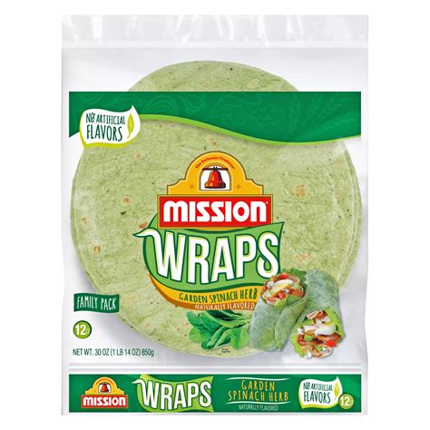 Mission Garden Spinach Herb Wraps 6 Ct Bjs Wholesale Club