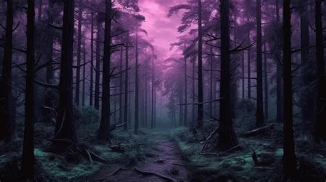 Premium Ai Image Dark Forest Hd 8k Wallpaper Stock Photographic Image