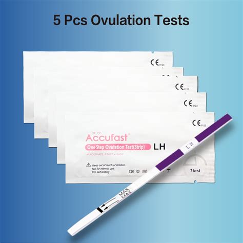 Accufast 5pcs Women Lh Ovulation Test Strip Kit Urine Predictor