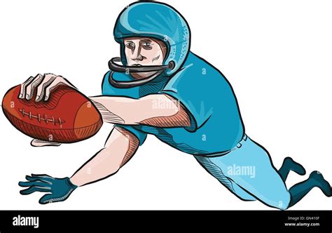 American Football Player Touchdown Drawing Stock Vector Image & Art - Alamy