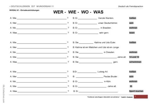 32 W Fragen Deutsch Daf Arbeitsblätter Pdf And Doc