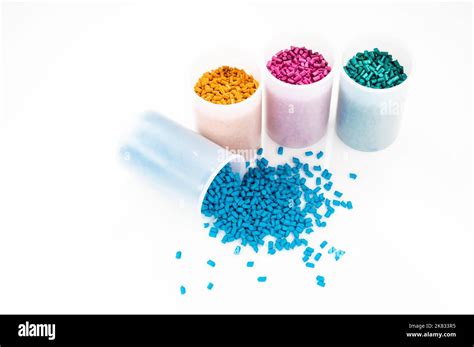 Plastic Granules Close Up For Holding Colorful Plastic Granules With