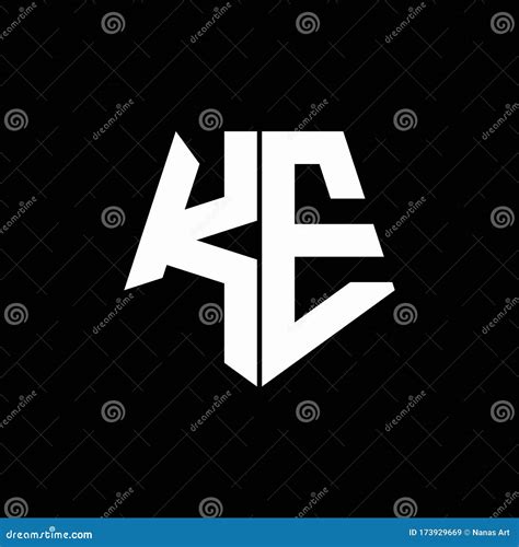 Ke Logo Monogram With Pentagon Shape Style Design Template Stock Vector