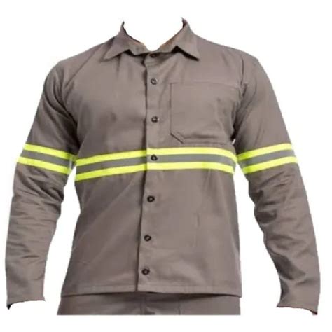 Camisa De Brim Faixa Refletiva Oliveira Uniformes