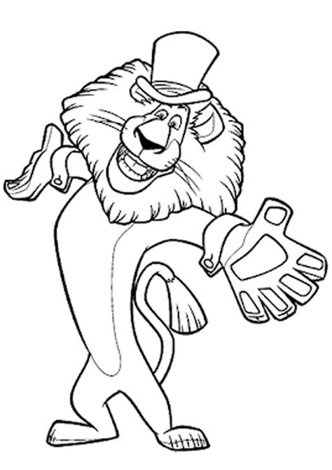 Alex The Lion Madagascar Coloring Pages