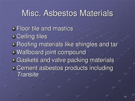 Ppt Chapter 2 Asbestos Containing Materials Powerpoint Presentation