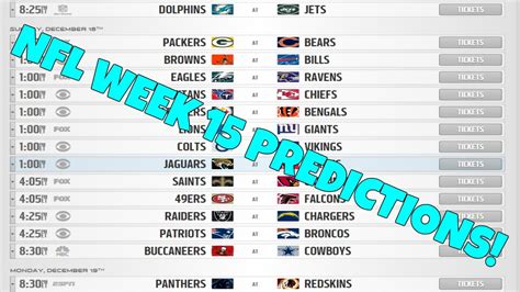 Nfl Week 15 Predictions Youtube