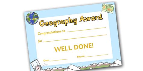 Geography Award Certificate