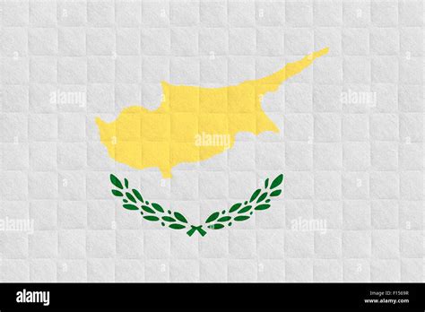 Flag Of Cyprus Or Cypriot Banner On Check Pattern Background Stock