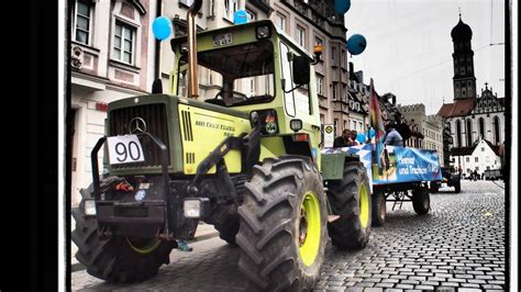 Traktoren Und Gespanne Beim Pl Rrerfestzug In Augsburg Youtube