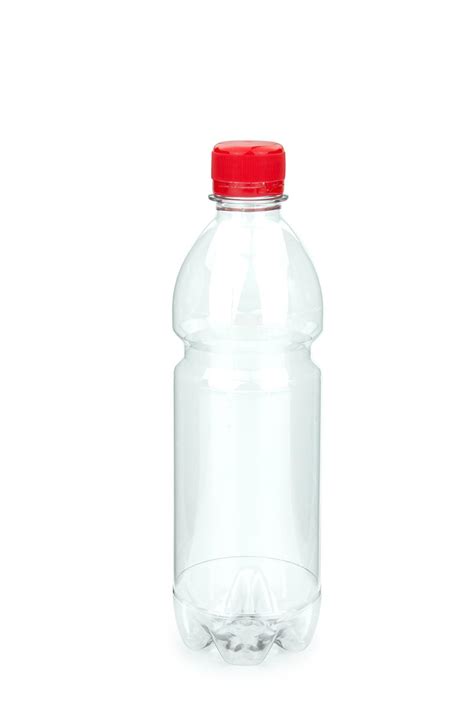 Pet Plastic Bottle For Beverage Ml Clear Incl Screw Cap Pco Red