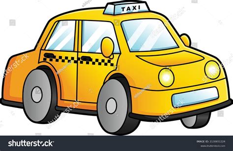 Taxi Cartoon Clipart Colored Illustration Stock Vector (Royalty Free ...