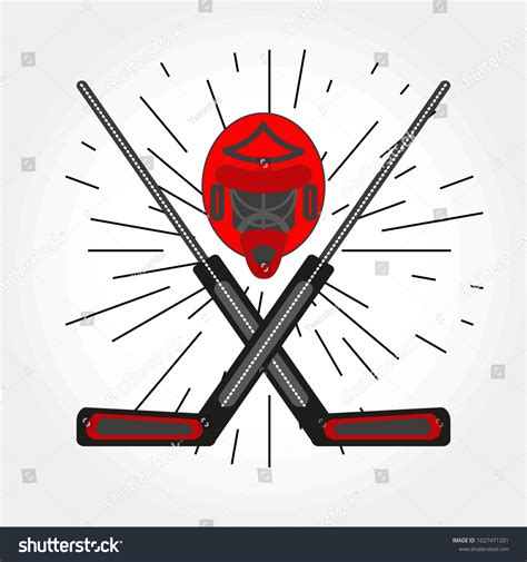 Hockey Goalkeepers Helmet Crossed Sticks Vector Stock Vector Royalty