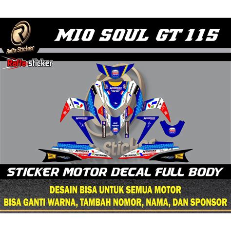 Full Body Mio Soul Gt L Motorcycle Decal Sticker Pertamina Mandalika