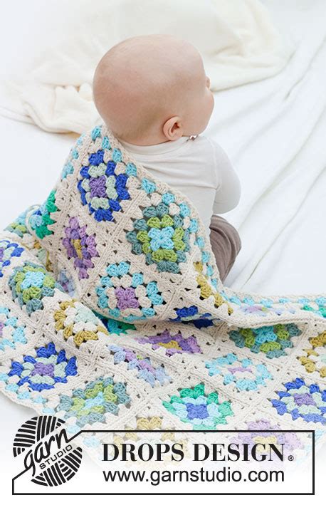 Garden Squares Blanket DROPS Baby 46 7 Kostenlose Häkelanleitungen