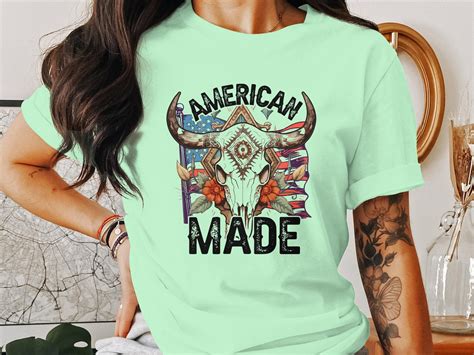 American Made Cowgirl Shirt Country Concert Tee Western Graphic Tee For Women Oversized