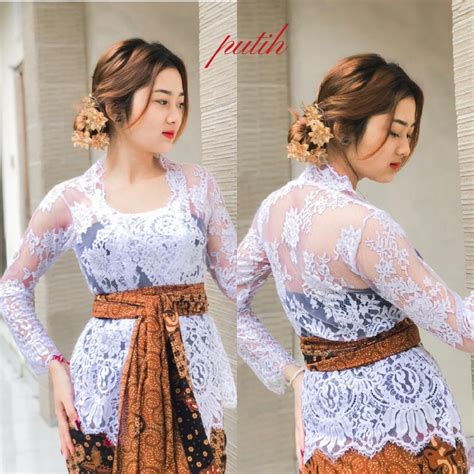 Jual Kebaya Bali Jadi Brokat Semi Prancis Premium Special Warna Putih