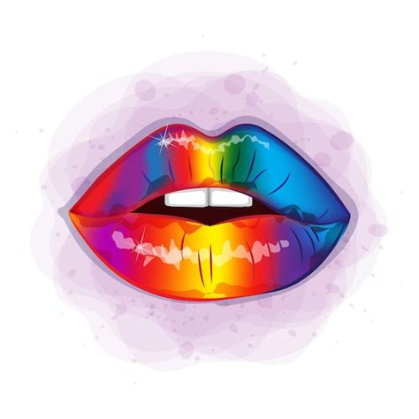 Los Labios De Arco Iris Lgbt Hermosos De Moda Realistas Realistas