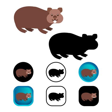 Flat Wombat Animal Icon Collection 3507409 Vector Art At Vecteezy