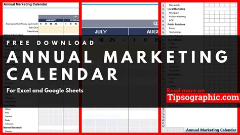 Annual Marketing Calendar Template For Excel Free And Printable Download 🡆 Bitly