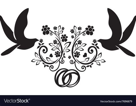 Doves With Wedding Rings 3 Royalty Free Vector Image