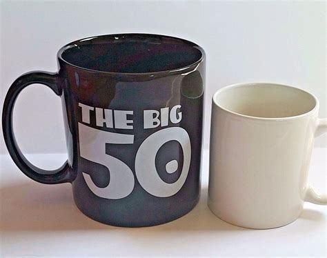 50th Birthday Big 50 Coffee Mug Cup Large Happy Birthday Over The Hill