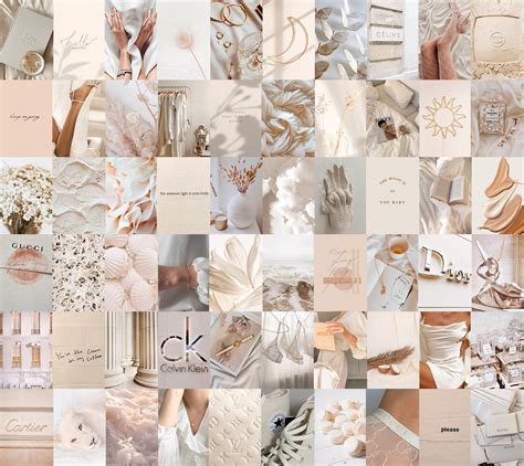 Cream Beige Aesthetic Wall Collage Kit Digital Download 100 Pcs Cream Images And Photos Finder