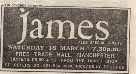 One Of The Three 1989 Manchester Free Trade Hall Advert1989