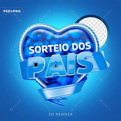 Selo D Sorteio Dos Pais Azul Para Composi O Psd Png Transparente