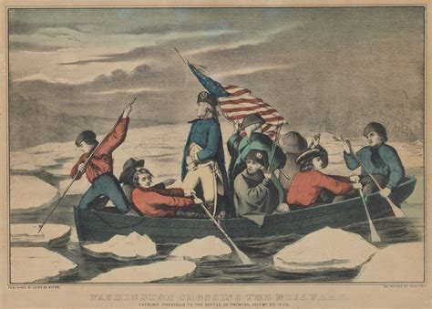 Currier & Ives | Washington Crossing the Delaware – Evening Previous to
