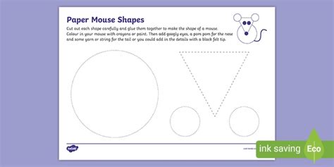 Paper Mouse Shapes Activity (teacher made)