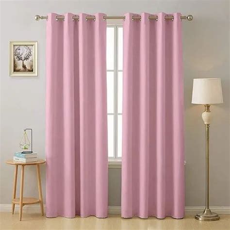 Silk Plain Light Pink Blackout Curtains, For Window, Length: 7.5ft at ...