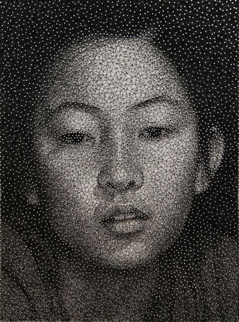 This Portrait Is Made From A Single Thread Wrapped Around Thousands Of Nails Imgur