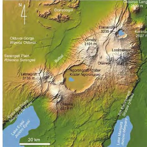 Topography Of The Ngorongoro Crater According To Tombazzi 2003