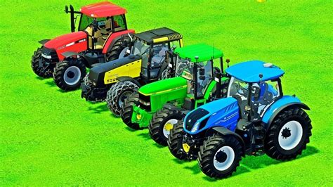 TRANSPORTING CASE Vs JOHN DEERE Vs NEW HOLLAND TRACTORS WITH POLICE CAR