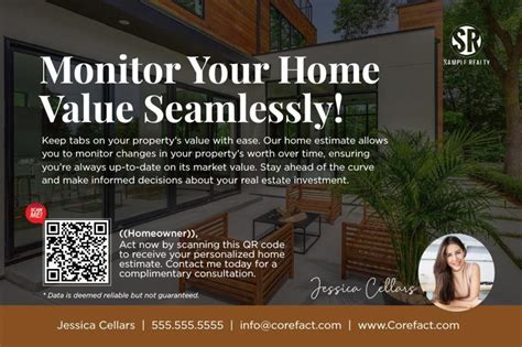 Product Home Estimate Postcard QR Code Monitor Home Value Corefact