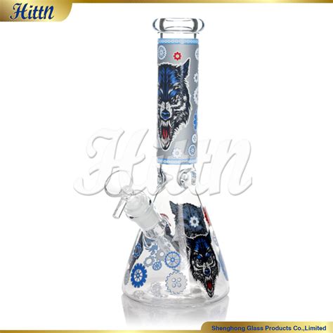 10 Inches Classic Hand Blown Beaker Smoking Pipe Dry Herb 14mm Joint