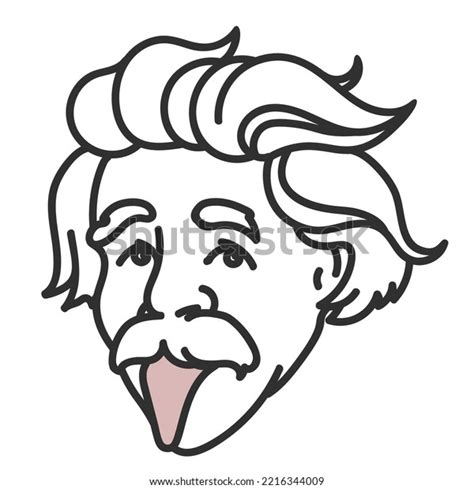 Cartoon Portrait Albert Einstein Doodle Logo Stock Vector Royalty Free