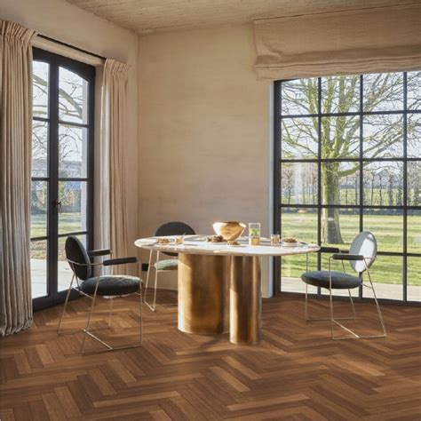 Teak Wood Parquet Herringbone 8mm Laminate Flooring DFD