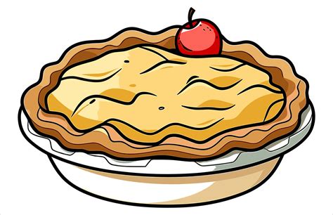 Apple Pie Flat Design Dessert Icon Illustration Of An Apple Pie